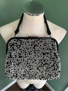 Vintage Black & White “Candy Dot” Shoulder Bag